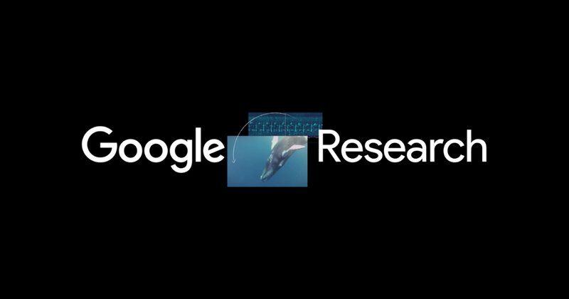 Логотип Google Research с косаткой внутри слова на фоне визуализации для статьи о сжатии памяти ИИ