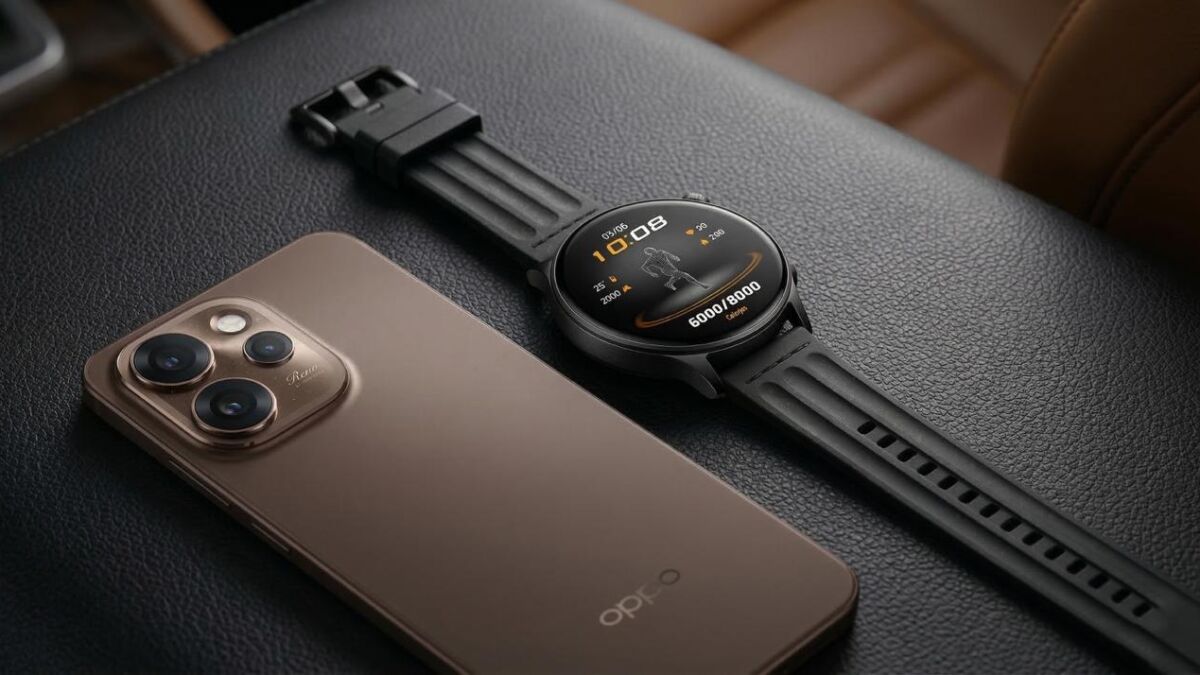 OPPO Reno15 Pro и Watch S на поверхности устройства