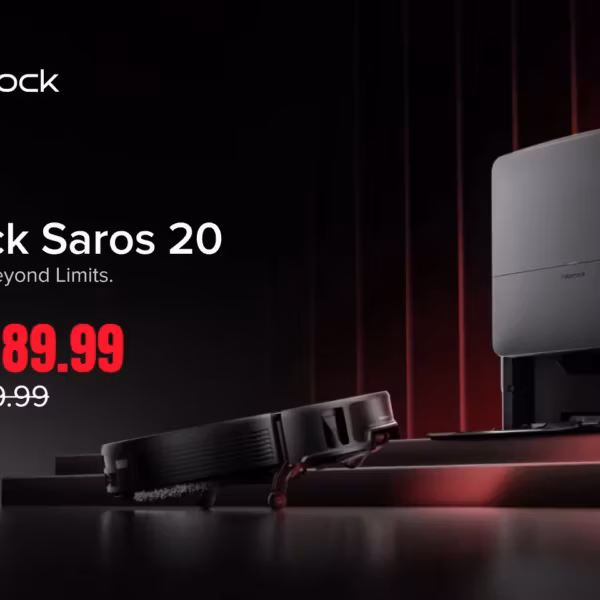 Робот-пылесос Roborock Saros 20 выходит из док-станции во время уборки