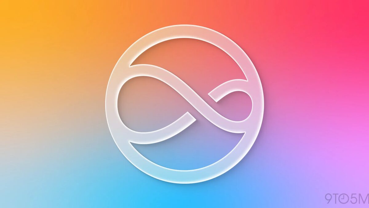 Логотип Apple на градиентном фоне для iMessage в контексте разговорного ИИ
