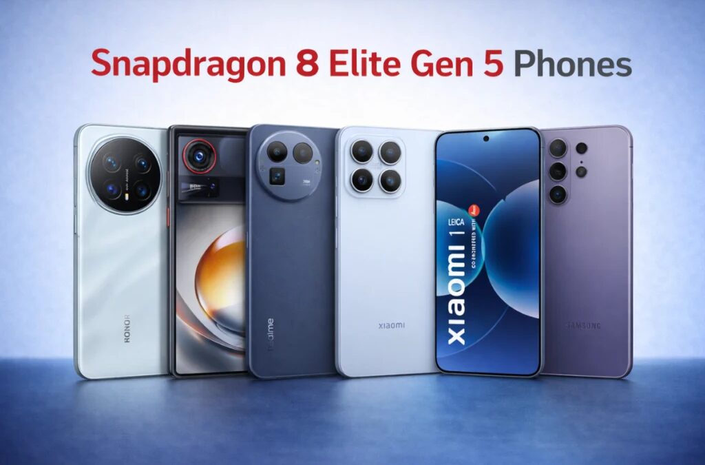 Смартфоны с процессором Snapdragon 8 Elite Gen 5 в линейке, кадр из списка моделей на 2026 год