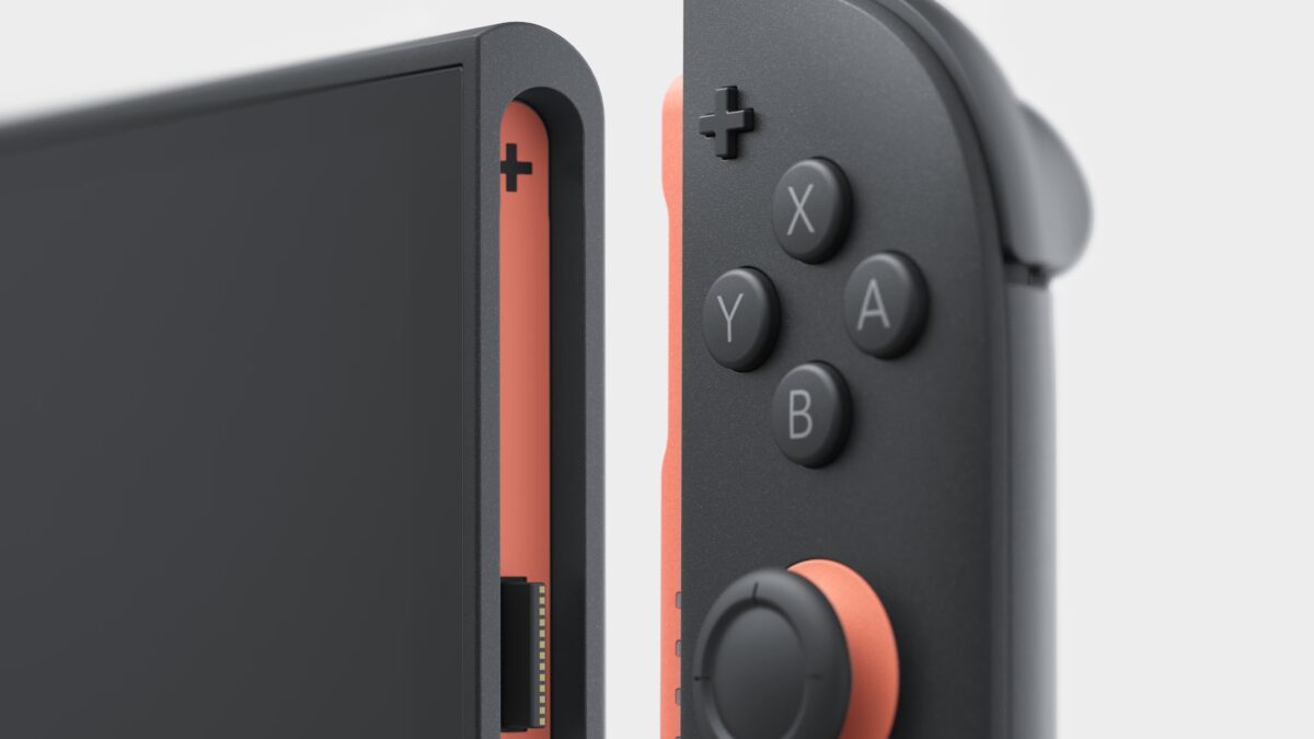 Консоль Nintendo Switch 2 с отсоединяемыми контроллерами Joy-Con на столе