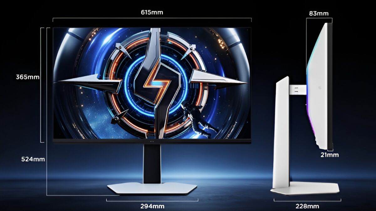 Игровой монитор TCL 27C2A Pro с размером экрана и измерениями