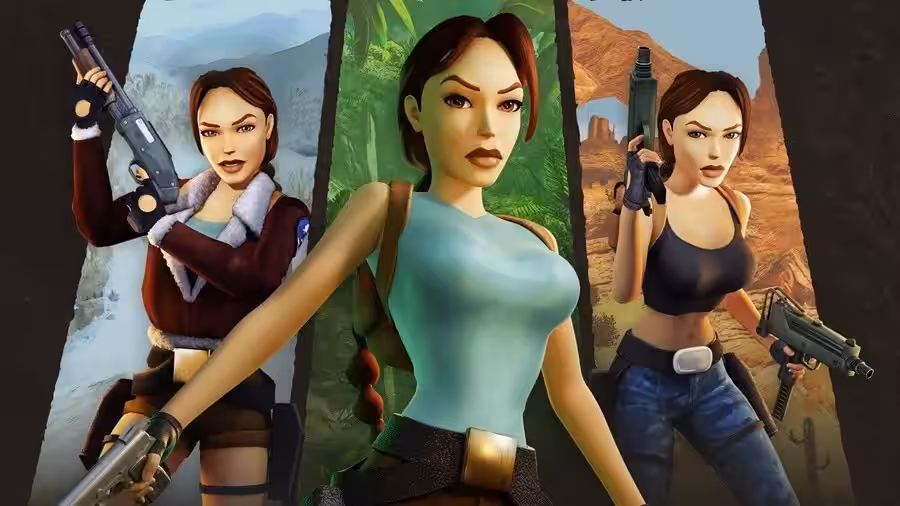 Три героини Tomb Raider I-III Remastered на Nintendo Switch с оружием