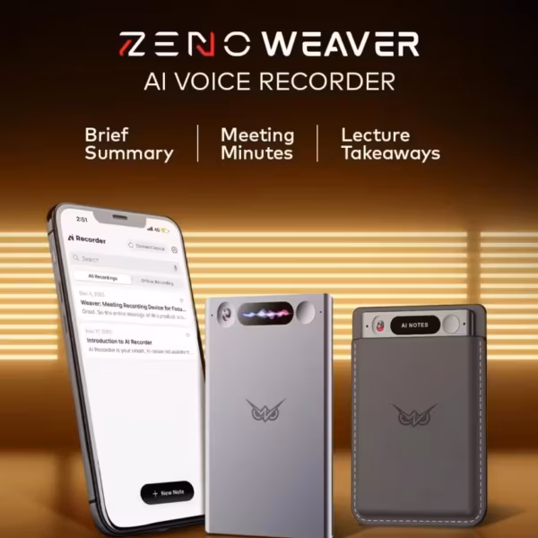AI-рекордер Zeno Weaver: умный голосовой диктофон с дисплеем, заметками и поддержкой ChatGPT для анализа встреч