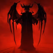 Демон в темном одеянии с рогами и крыльями аниме Warcraft