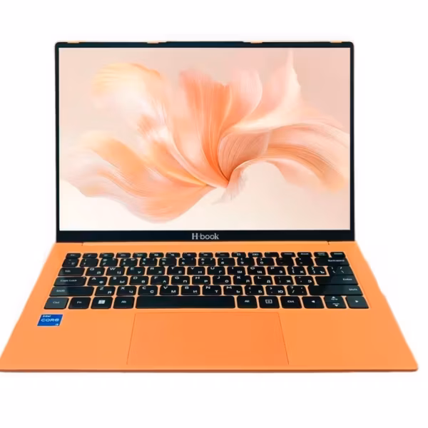Оранжевый ноутбук H-Book IPK4 с чёрной клавиатурой