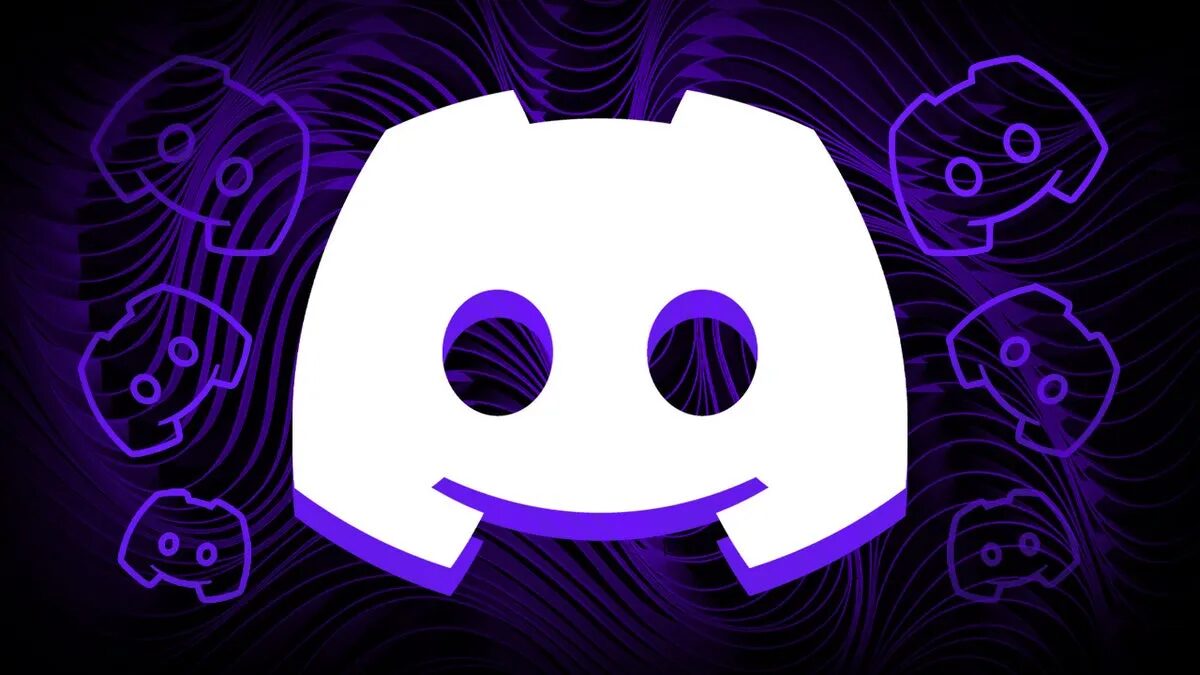 Логотип Discord с фиолетовыми анимационными миниатюрами
