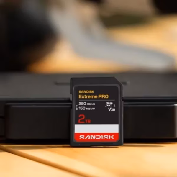 Карта памяти SanDisk Extreme PRO 2 ТБ на кошельке