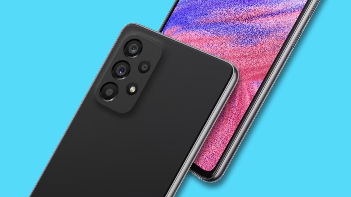 смартфон Samsung Galaxy A53 и A55 с черной задней крышкой камера четырьмя линзами