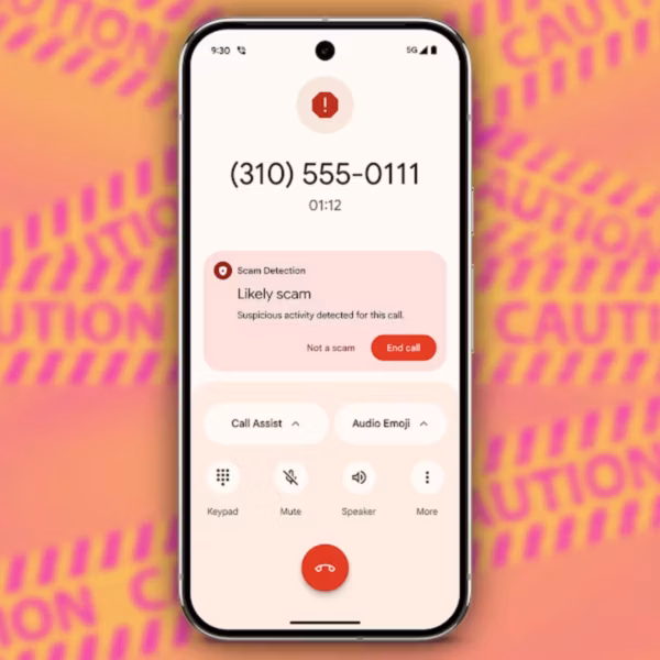 Экран телефона Samsung Galaxy Z Fold 8 с предупреждением о мошенничестве