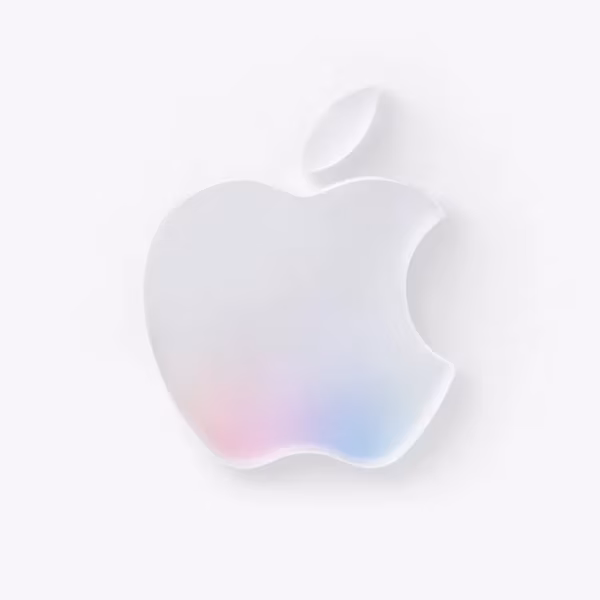 Эмблема Apple и логотип MotionVFX на фоне