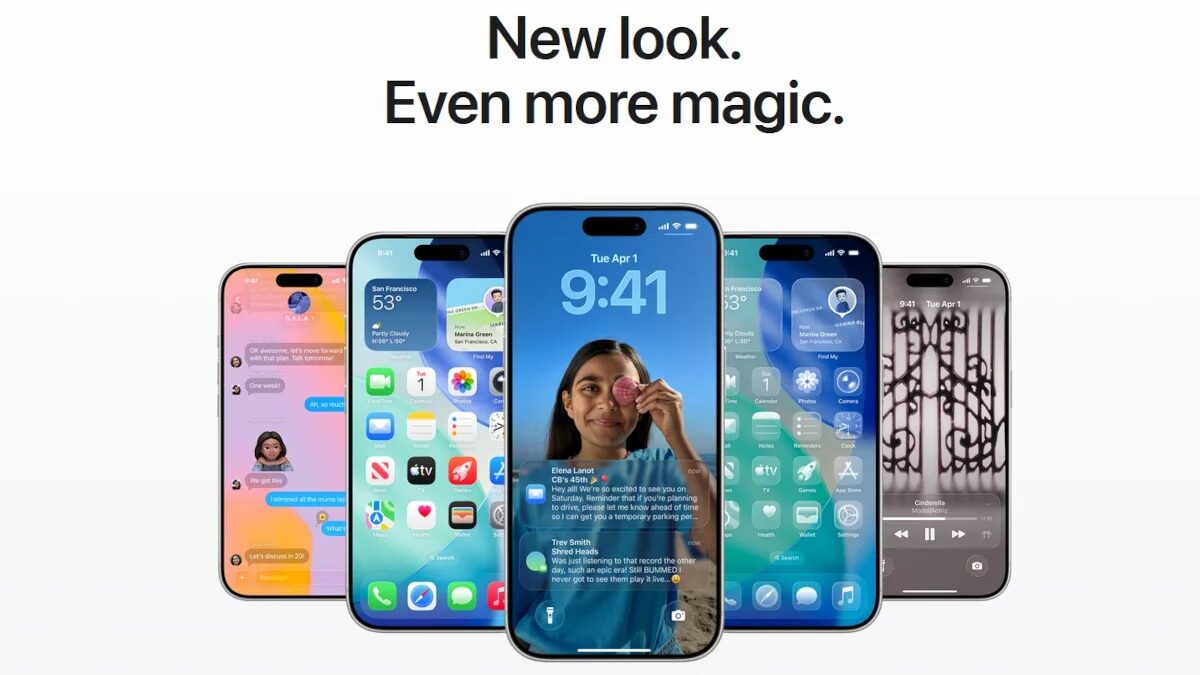 Смартфоны Apple iPhone с разными экранами и интерфейсами