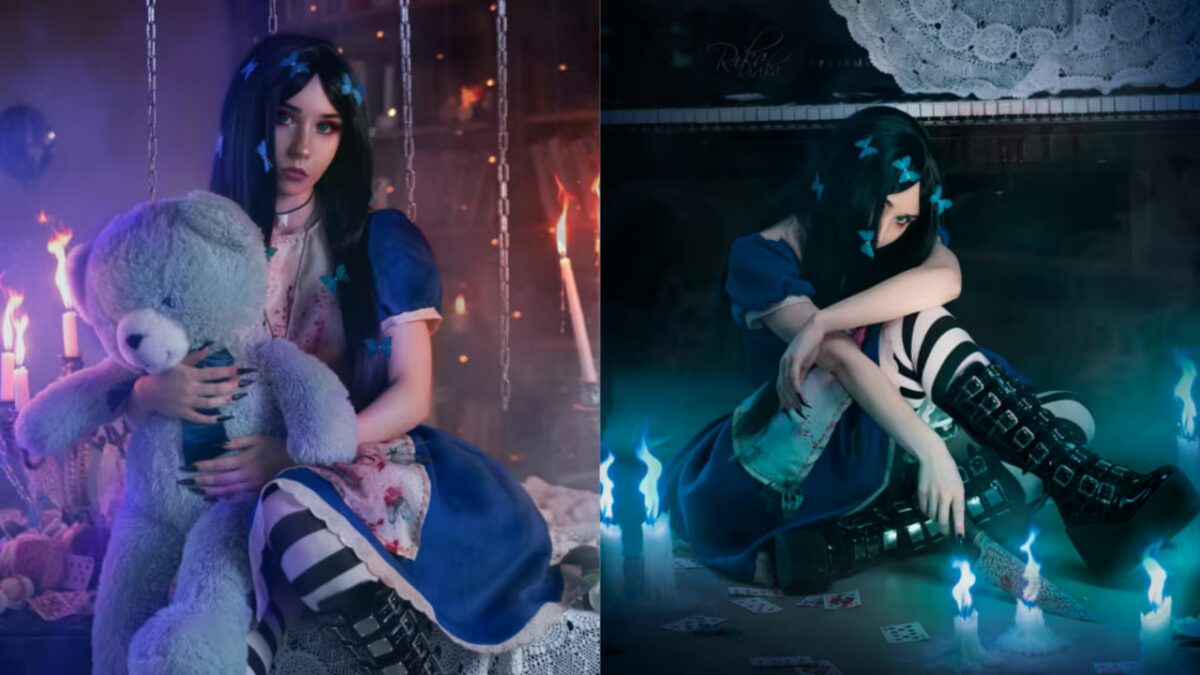 Косплей Алисы из American McGee's Alice российская модель