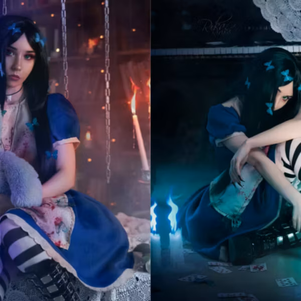 Косплей Алисы из American McGee's Alice российская модель