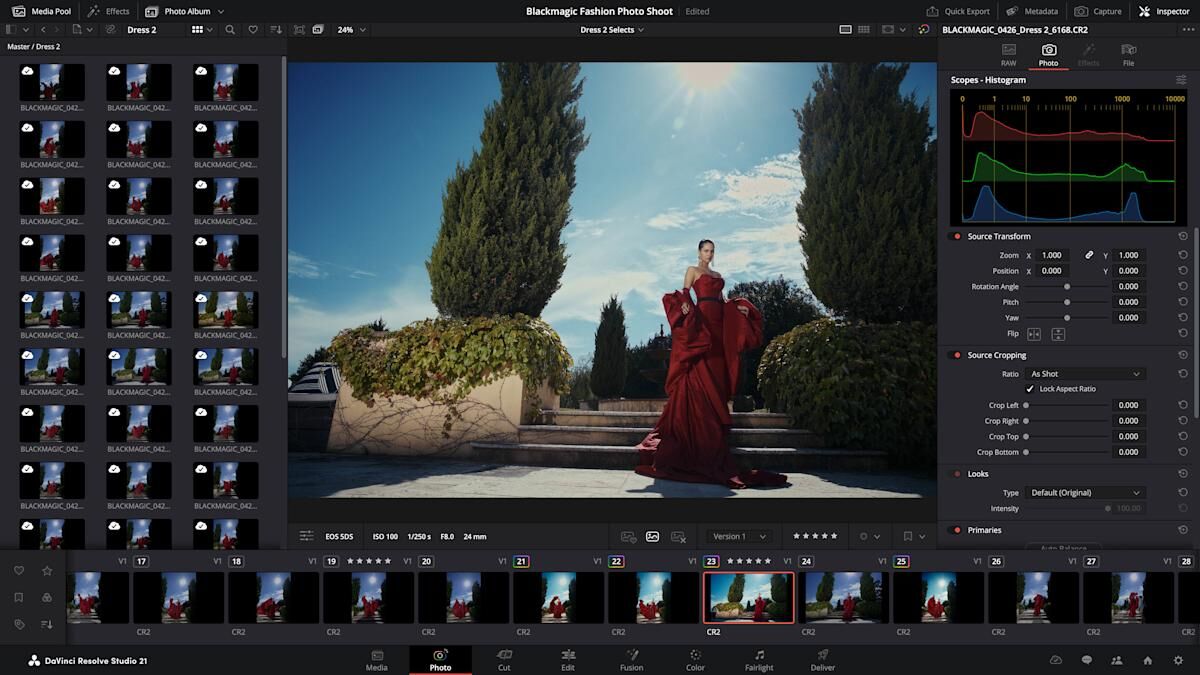 Работа с фотографиями в DaVinci Resolve 21 Photo Page и AI-инструменты