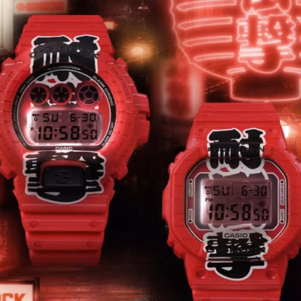 Две красные цифровые часы Casio G-Shock в японском стиле фонарей
