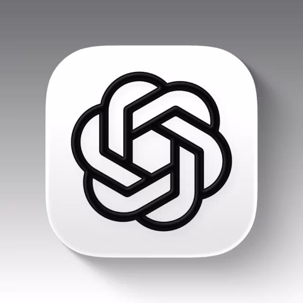 Логотип приложения ChatGPT для Mac в черном цвете