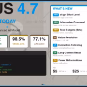 Экран обновления Claude Opus 4.7 с информацией о функциях и новых возможностях