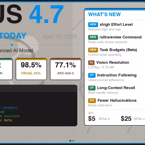 Экран обновления Claude Opus 4.7 с информацией о функциях и новых возможностях
