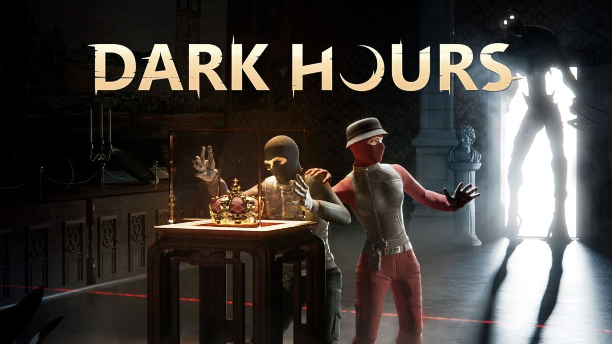 Две маскированные фигуры с оружием в тёмной комнате в Dark Hours