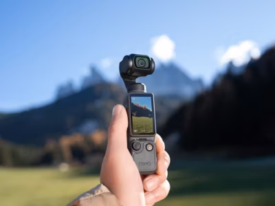 Портативная стабилизация камеры DJI Osmo Pocket 4 на природе