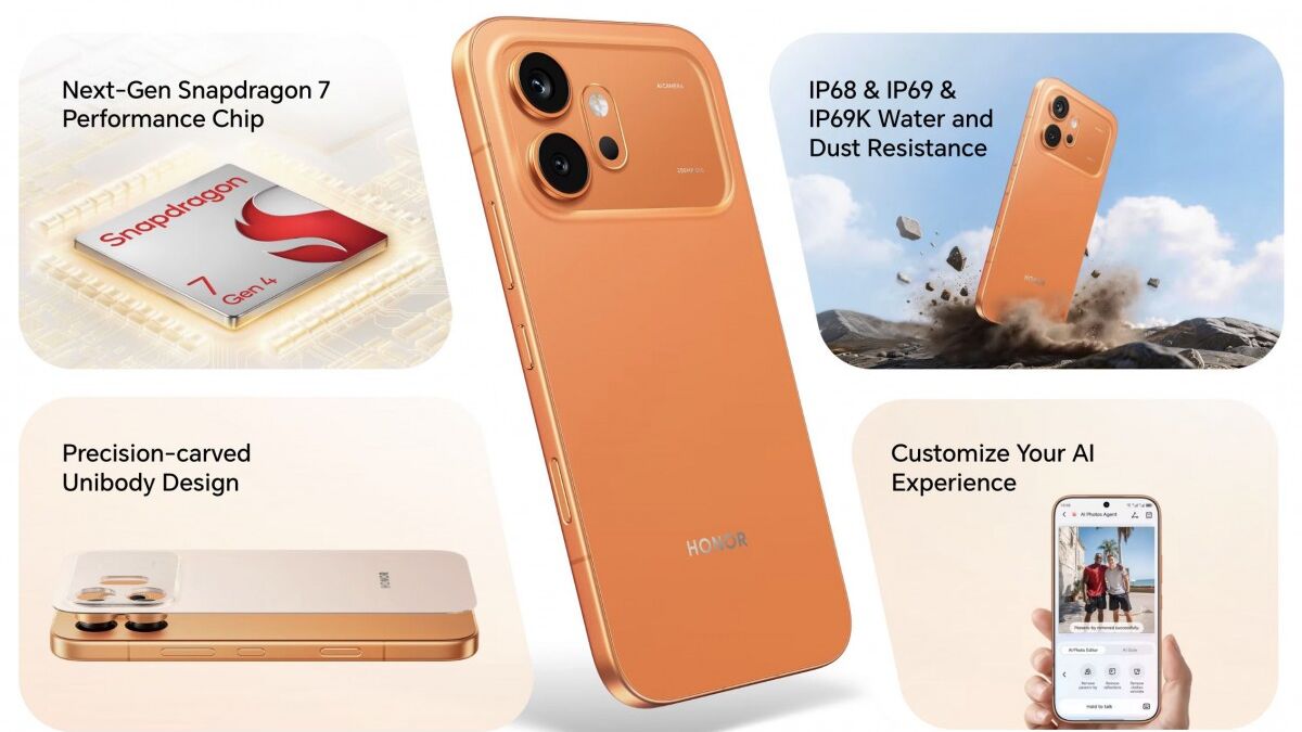 Honor 600 и 600 Pro изображены сзади