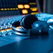 Наушники Sennheiser HD 480 Pro лежат на микшере
