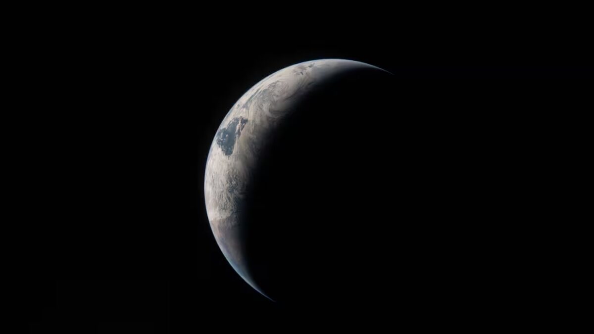 Полумесяц Земли в космосе замёрзший туалет в Orion