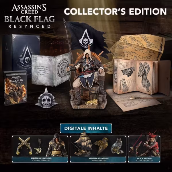 Коллекционное издание Assassin's Creed Black Flag Resynced с фигурками и книгами