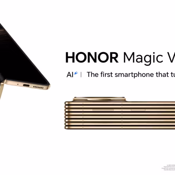 Складной смартфон Honor Magic VVVVVVVVV раскрытый крупным планом