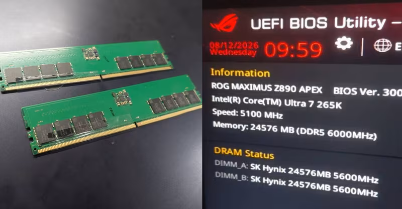 Два модуля DDR5 оперативной памяти ASUS ROG MAXIMUS Z690 APEX