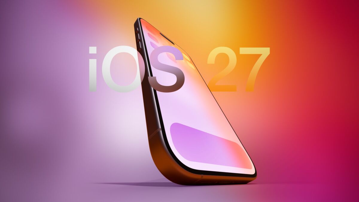 Модель iPhone с дисплеем и задней камерой iOS 27