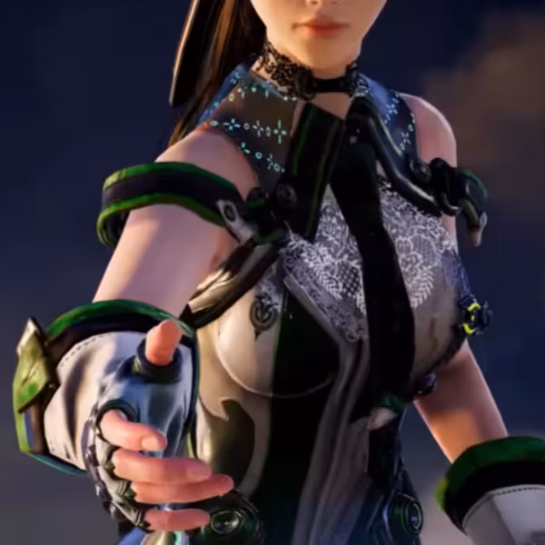 Ева из Stellar Blade держит сковороду PUBG Battlegrounds в руке