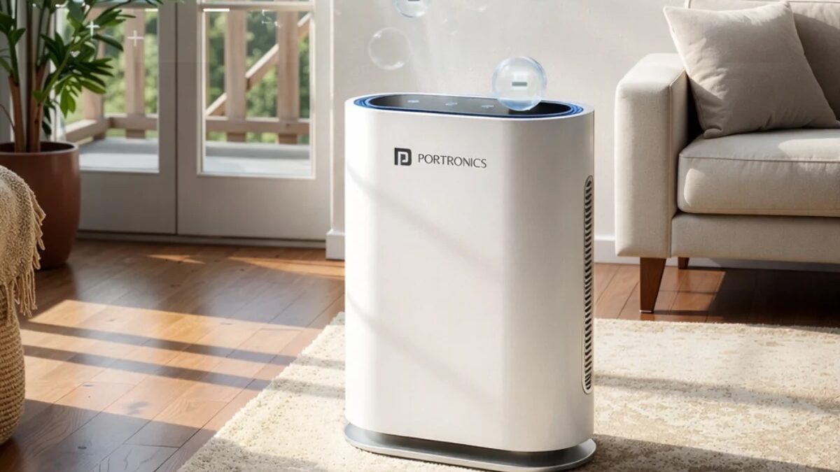 Очиститель воздуха Portronics Air X в гостиной
