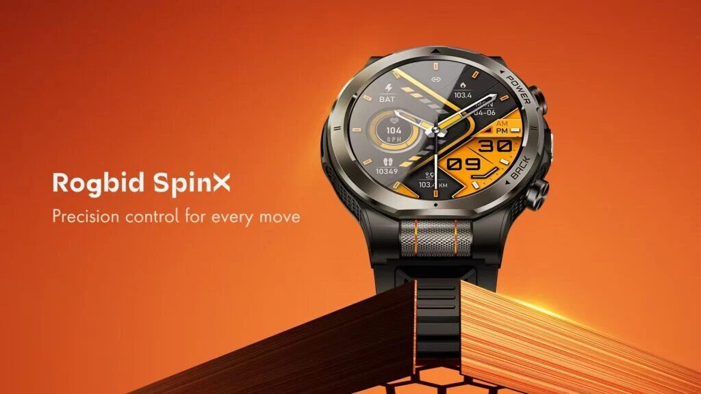 Умные часы Rogbid SpinX крупный циферблат спортивный дизайн