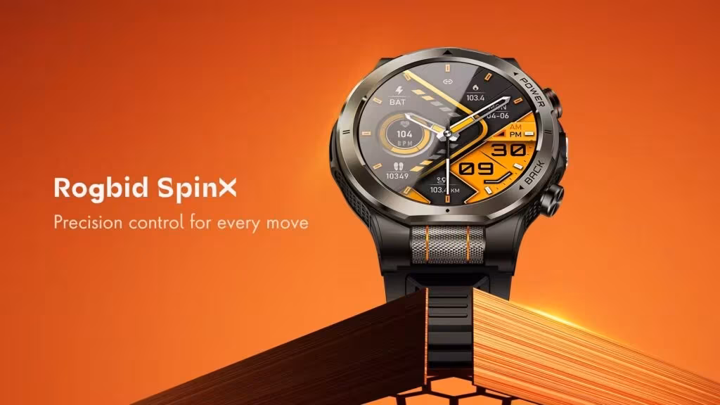 Умные часы Rogbid SpinX крупный циферблат спортивный дизайн
