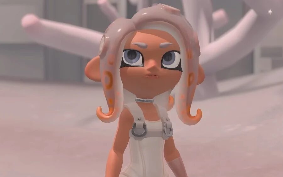 Маленькая девочка с белыми волосами и голубыми глазами из Splatoon 3