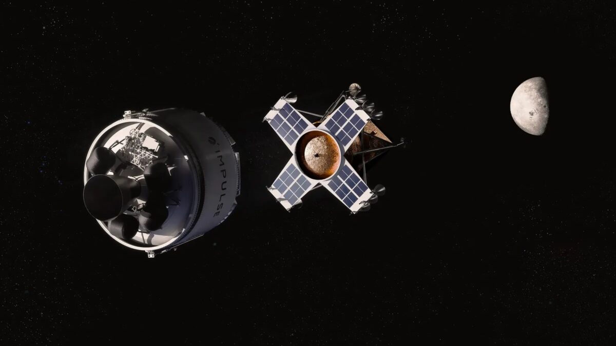 Космический корабль Impulse Space уходит от Луны и Земли