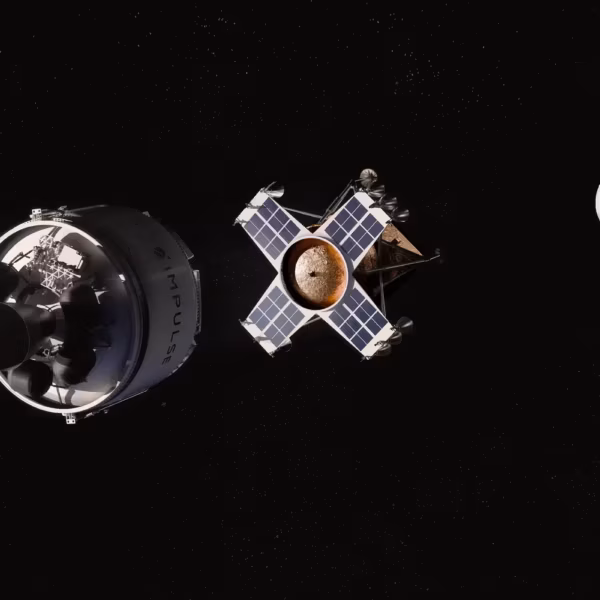 Космический корабль Impulse Space уходит от Луны и Земли