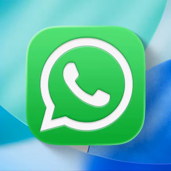 Логотип WhatsApp на зеленом фоне, часть экрана смартфона