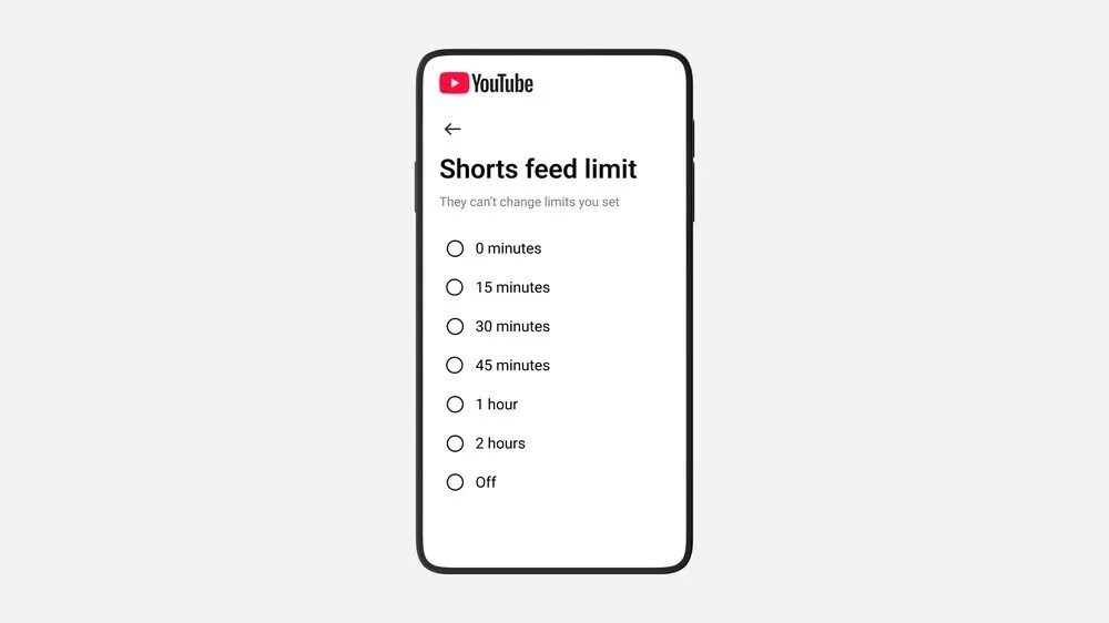 Настройки ограничения ленты Shorts в YouTube на смартфоне