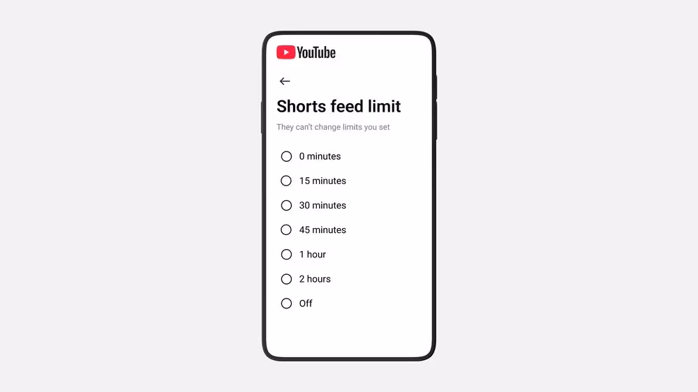 Настройки ограничения ленты Shorts в YouTube на смартфоне