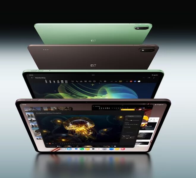 Четыре планшета OnePlus Pad в разных цветах