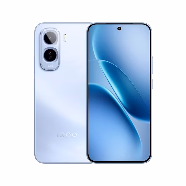 Серебристый iQOO Z11 спереди и сзади