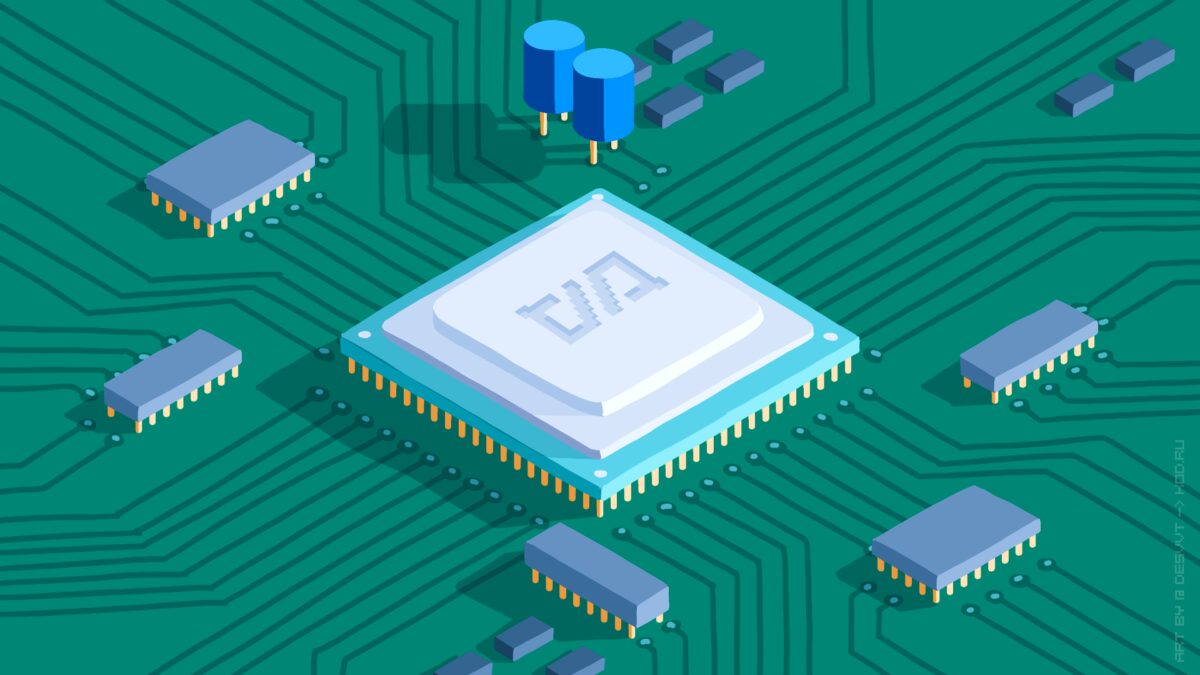 чипы Intel для старых iPhone и Mac крупный микросхема на плате