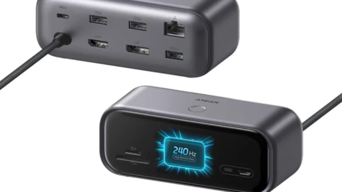 Anker показала USB-C-хаб с экраном 240 Гц и 10 портами