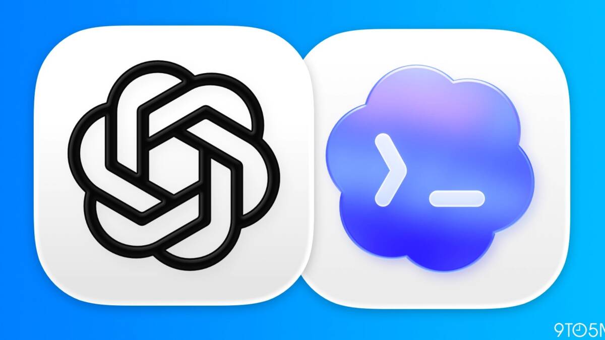 Логотипы OpenAI и Apple Remote Desktop на белом фоне