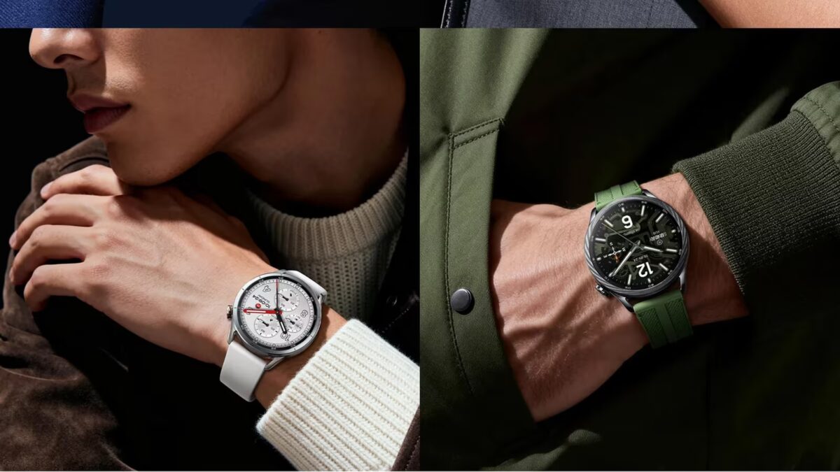 Две умные часы Xiaomi Watch S5 на руке