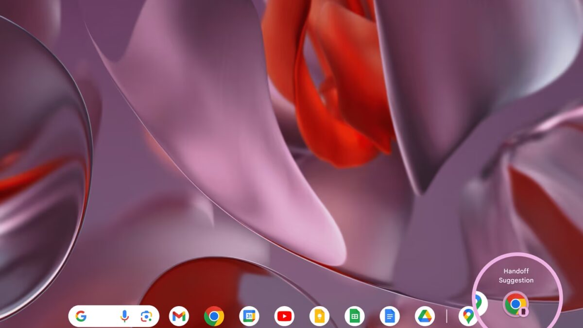 Экран смартфона с функцией Continue On на Android 17